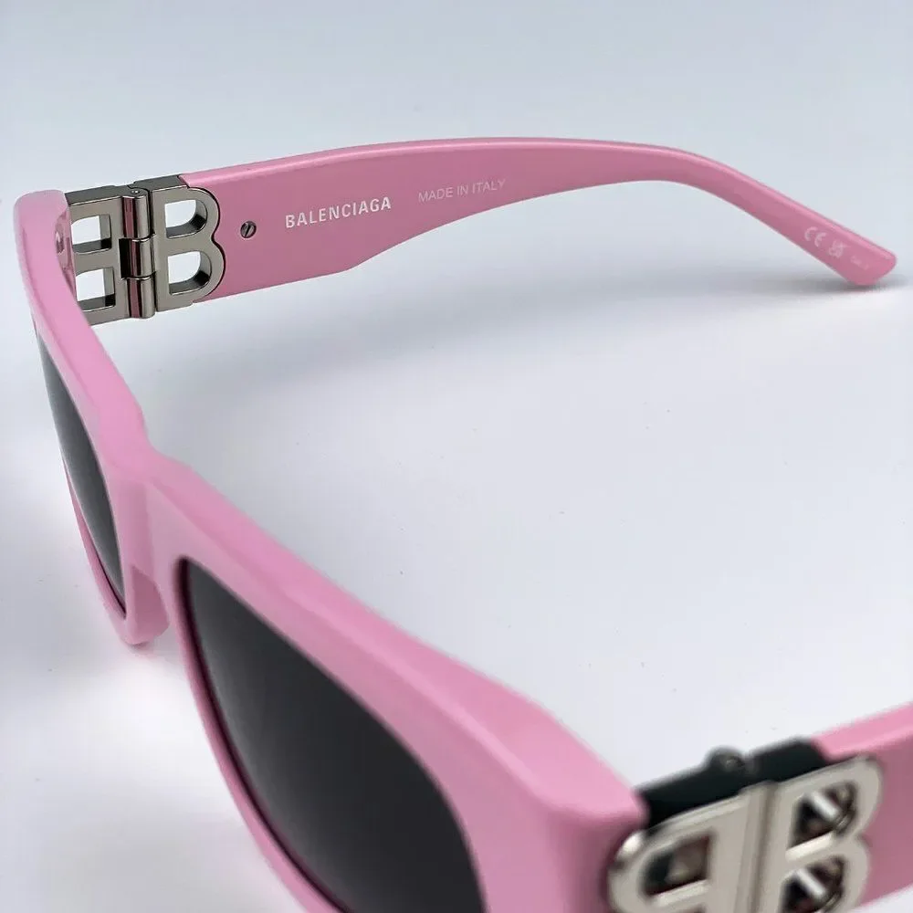 SALE! NEW Balenciaga BB0095S 013 Pink Silver  Grey Cat Eye Unisex Sunglasses